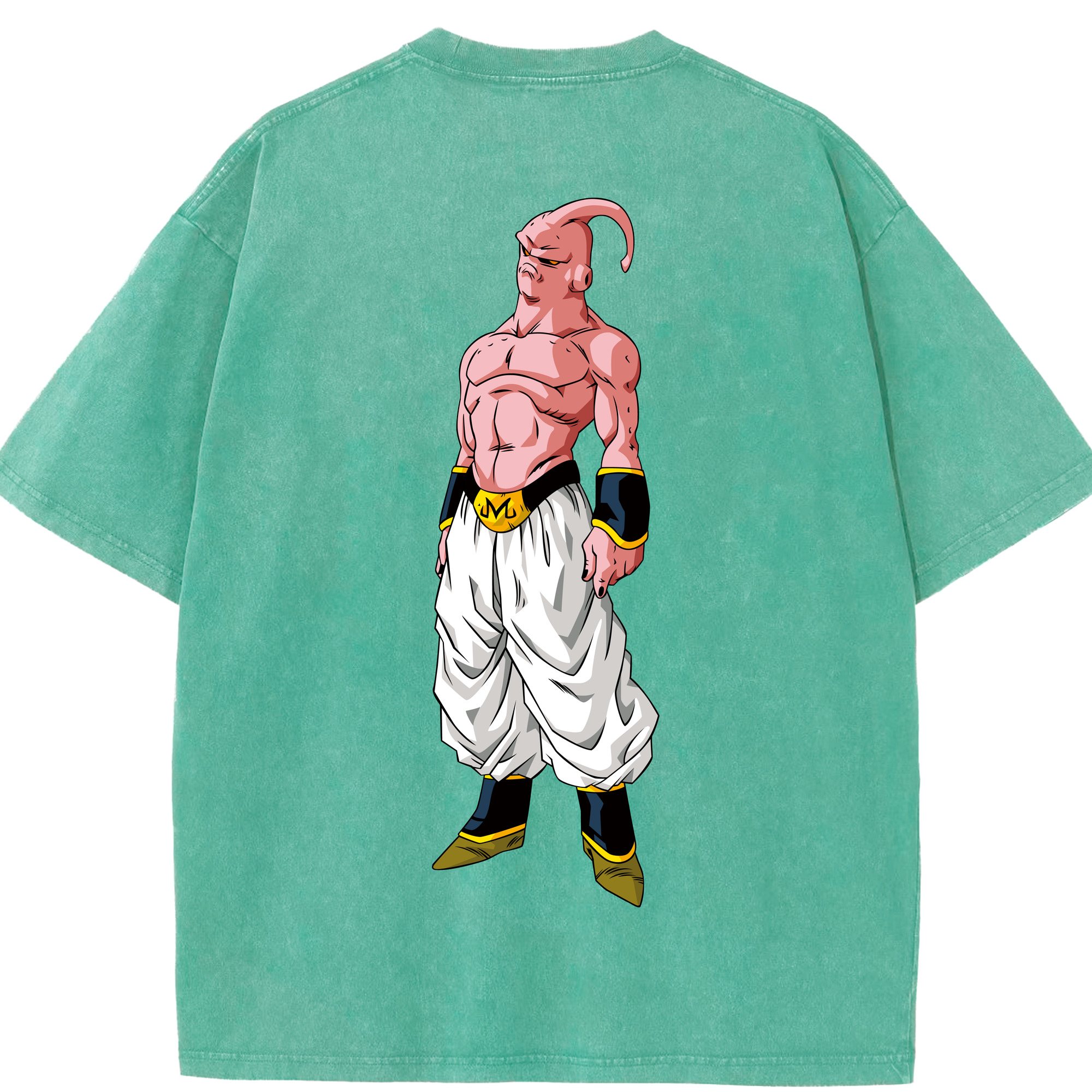 （画像用） ドラゴンボール 魔人ブウ DRAGON BALL Majin Buu 綿100% ヴィンテージ風 半袖Tシャツ（背面プリント）